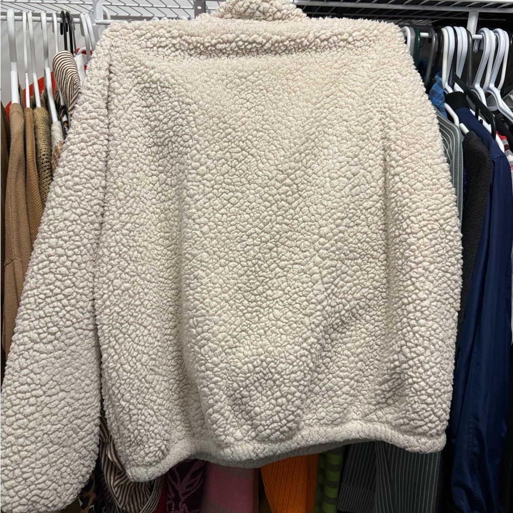 Athleta Cream Sherpa Half-Zip Fleece - Picture 3 of 5
